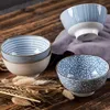 Set of 4 Japanese Traditional Ceramic Dinner Bowls 4.5inch 300ml Porcelain Rice Bowls with Gift Box Dinnerware Set Gift 220418