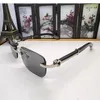 Luxury Rimless Solglasögon Designer Kvinnor Mens Polaroid Lens Goggle Senior Carti Eyewear Glasögon för kvinnors glasögon Frame Vintage Metal trärål med låda