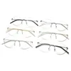 Bayan Tasarımcı güneş gözlüğü Çerçevesiz Optik Mavi Işık Engelleme Bilgisayar Gözlükleri Altın Çerçeve Gözlük