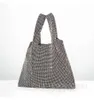 Sac de soirée Blanche de luxe pour enfants tendance argenté en diamant à main de la mode en diamant clouté