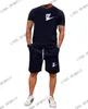 Mens Tracksuits For Summer Många färger Bomull Thin Fabric Logo Print T Shirt and Shorts Splice Casual Sport Trousers Loose Stree249a