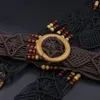 Cinture Cintura con perline di legno intrecciate a mano Decorazione etnica Regolabile per cintura elegante da donna Pantaloni eleganti Accessori di abbigliamento Cinture