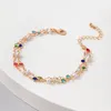 Urok Bracelets Summer Beach Color Diamond Inkrustowany podwójny łańcuch geometryczny Pearl Multilayercharm LARS22