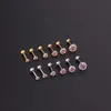 Estudação 1Pair Brincos de piercing em aço inoxidável Mini 2-5mm ab cor de zircão redondo para mulheres jóias de jóias manuquim moni22