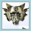 Masques de fête Fournitures de fête Maison Jardin Épais Loup Masque Halloween Mascarade Horreur Costume Malheurs Ball Bar Décoration Adt Enfants Yhm200-