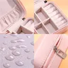 Portable Zipper PU Leather Travel Jewelry Storage Box Rings Earrings Necklace Organizer Gift Display Case Travel Accessories Holder