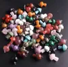 Natursteinschnitzerei 20 mm Pilzform Charms Anhänger Reiki Heilkristall Tigerauge Rosenquarz Opal Aventurine für Halskette Schmuckherstellung