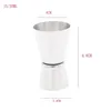 Outils de cuisine Shaker à cocktail en acier inoxydable Tasse à mesurer Appareil de mesure de vin à double tête 15 / 30 ml AA