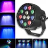 Effekter Nya 12W RGBW LED -effekter Stegbelysning med DMX Model 12 Par Lights Voice Activated Disco Christmas Light for DJ Stage Party WL