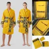 Brand Sleepwear Towel Roupfits Designer masculino Luxo Classic Cotton Bathrobe Unisex Kimono Banho quente Robe caseiro Robes de banho KLW1739