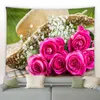 Rose Teppich Wandbehang Rote Blume Teppiche Natur Elegant Für Wohnzimmer Schlafzimmer Wohnheim Home Art Decor Decke Yoga Matte J220804