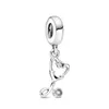 Nova qualidade Popular 925 Sterling Silver Elephant Camel Stetoscope Pingente de coração Diy Fit Fit original Pandora Charm Bracelete para mulheres Acessórias de moda