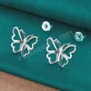 925 Sterling Silver Butterfly Stud Earring For Woman Fashion Charm Wedding Engagement Party Sieraden