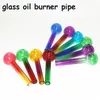 Premium Thick Pyrex Burner Pipe 10cm 4IN Colorful Glass Tube Wax Oil Burner Smoking Hand Water Pipes