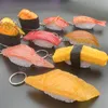 Simulação Creative PVC Sushi Keychain Keyring para homens Presente Presente Chave de cozinha japonesa Modelo de comida pendente de alimentos Kichain