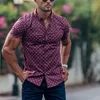 Men039s Tshirts Spring Summer Men39s Camisetas Marca de lazer Formal Vestido Hawaiian Beach Top de manga curta Botões de tamanho grande F8393167