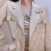 Szpilki broszki vintage stop dhinestones duży modny szal łańcuch mączkującym lapowe pin koszurzy biżuteria do mężczyzn akcesoria ślubne kirk22