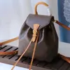 2022 vrouwen rugzakken handtas schouder tas cross body portemonnee bruine lederen brief reliëf canvas buckle school mode pakketten van hoge kwaliteit twee maat