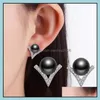 Stud Earrings Jewelry Sier Pear Crystal V Style For Wedding Party Wholesale - 0679Wh Drop Delivery 2021 Owbos