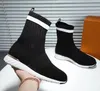 Bästa Silhouette Martin Boot Women High Heel Stretch Socks Boots och Flat Sock Sneaker Ankel Booties Lyxig Sexig Lady Dress Skor med Box Noo 50