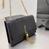 Quaste Umhängetasche Frau Handtasche Klassische Kette Umhängetaschen Flap Münze Geldbörse Schultertasche Kupplung Geldbörsen Sacoche Multi Pochette Metall