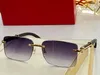 cuernos de búfalo gafas de sol para hombre gafas de sol de diseñador para mujer gama alta gris azul pulido marcos de metal dorado lentes rectangulares 58 mm estilo simple Cartie caja original