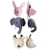 Carino elefante con rabbite Peluche bambole ripieni di bambole a parete testa per bambini per bambini asilo decorativo giocattoli decorativi 220425