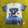 2021 Tie Dye T-shirt Men Women Mulheres de alta qualidade Hóquei em hóquei gráfico Tee Tops grandes de tamanho curto Sleevest220721