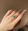 Aazuo 18k الذهب الأبيض القطع الناقص الطبيعي Emerald White Crystal Diamonds REAL RESTANGLE CLASSION