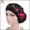 Beanie/skl kepsar hattar hattar halsdukar handskar modetillbehör 24Colors muslimska bred stretch silk satin andningsbar bandana natt slippa turban