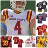 Nik1 Custom Iowa State Cyclones ISU Football Jersey NCAA College 9 Will McDonald IV 56 Latrell Bankston 15 Brock Purdy 28 Breece Hall 8 Deshaunte