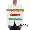 Blazer da uomo personalizzati Fashion Suit DIY Your Design Coat Casual Slim Fit Blazer 3D Print Jacket Men Drop Wholesale 220704