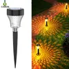 2022 Garden Lights Decoartive Outdoor Waterproof solar Pathway Light with colorful Projection for lawn Courtyard Walkway