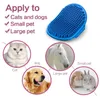 Katzen-Badebürste, Hundepflegebürste, Haustier-Shampoo-Badebürste, beruhigende Massage, Gummikamm mit verstellbarem Ringgriff für lange, kurzhaarige Hunde und Katzen
