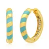 Hoop Huggie 2022 Trend Colorful Zircon Stud Pendientes para mujeres Pequeños e inusuales Moda Esmalte 3 colores Piercing redondo Joyería