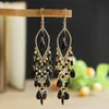 S2877 bohème mode bijoux pour femmes rétro boucles d'oreilles pendantes à la main coloré résine perles gland boucles d'oreilles perlées