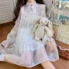 Vestidos casuais japonês doce vestido de verão mulheres kawaii menina macia longa trombeta manga laço princesa vestidos mujer lolita