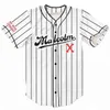 Xflsp GlaMitNess MALCOLM X Maillots de Baseball Maillots de Baseball BLM Blanc Gris Noir Mode personnalisée