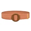 Bälten Western Belt Brown Women Woven Elastic Casual Summer Solid Stretch Skinny With Tood Buckle Kids Beltbels Fred22