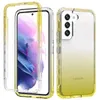 2 w 1 Gradient Transparent Telefon dla iPhone 13 Promax 7 8 Plus X XR XS Max i Samsung S22 S20 z 360 Full Cover Case