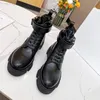 2023 Ankle Martin Boots for Women Borde Rois Real Leather Nylon met verwijderbare zak Black Lady Outdoor Booties Shoes Australia Box G7