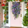 Decorative Flowers Wreaths Spring Purple Tulip Wreath Handmade Simulated Garland Door Home Decoration Pography Wedding Flower Pr6954842