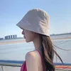 Breite Krempe Hüte Chiffon Dünne Eimer Hut Für Frühling Frauen Mode Schwarz Weiß Outdoor Panama Fisherman Caps Sommer Strand Tour mädchen SonnenhüteWi