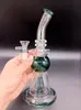 Small 10 inch Green Glass Water Bong Hookah with Joint Oil Dab Rigs Smoking Pipes