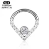 G23 Titanium Heart Nose Ring Crescent Zircontragus Helix Piercing Septum Clicker Segment Ear Brosket Conch Piercing SMEEXKE