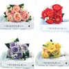 Flores decorativas grinaldas o modelo EST em 2022 1 Bunco de 5 grandes cabeças de cabeça artificial Peony Rose Flower Camellia Silk Fake usada para DIY ho