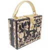 Boîte Designer sac de soirée diamant fleur pochette relief creux acrylique luxe main banquet fête sac à main femmes s épaule