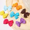 10pcs/set Clipes de cabelo de cabelos de mini -arcos sólidos para meninas butiques de fita de fita Bowknot de cabeceira de cabeleireiro