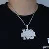 Iced out lettre No excusez pendentif fit chaîne cubaine collier pour femmes hommes style punk hip hop bijoux drop ship