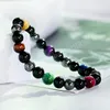 Perles noires naturelles hématite oeil de tigre perlé Protection Bracelets de santé pour femmes hommes énergie élastique poignet bijoux